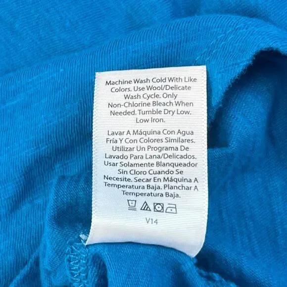 Time And Tru Tank Dress Womens 3XL Teal Blue Button Detail Scoop Neck Knit Dress - Picture 10 of 10